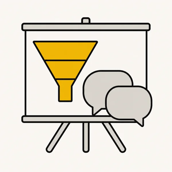 Strategie-Gespräch: Funnel-Struktur am Präsentationsboard